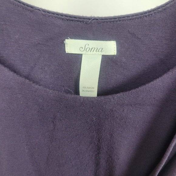 SOMA Women's Stretch Jersey Sleeveless Purple Plum with Pockets Size Medium - Picture 3 of 3
